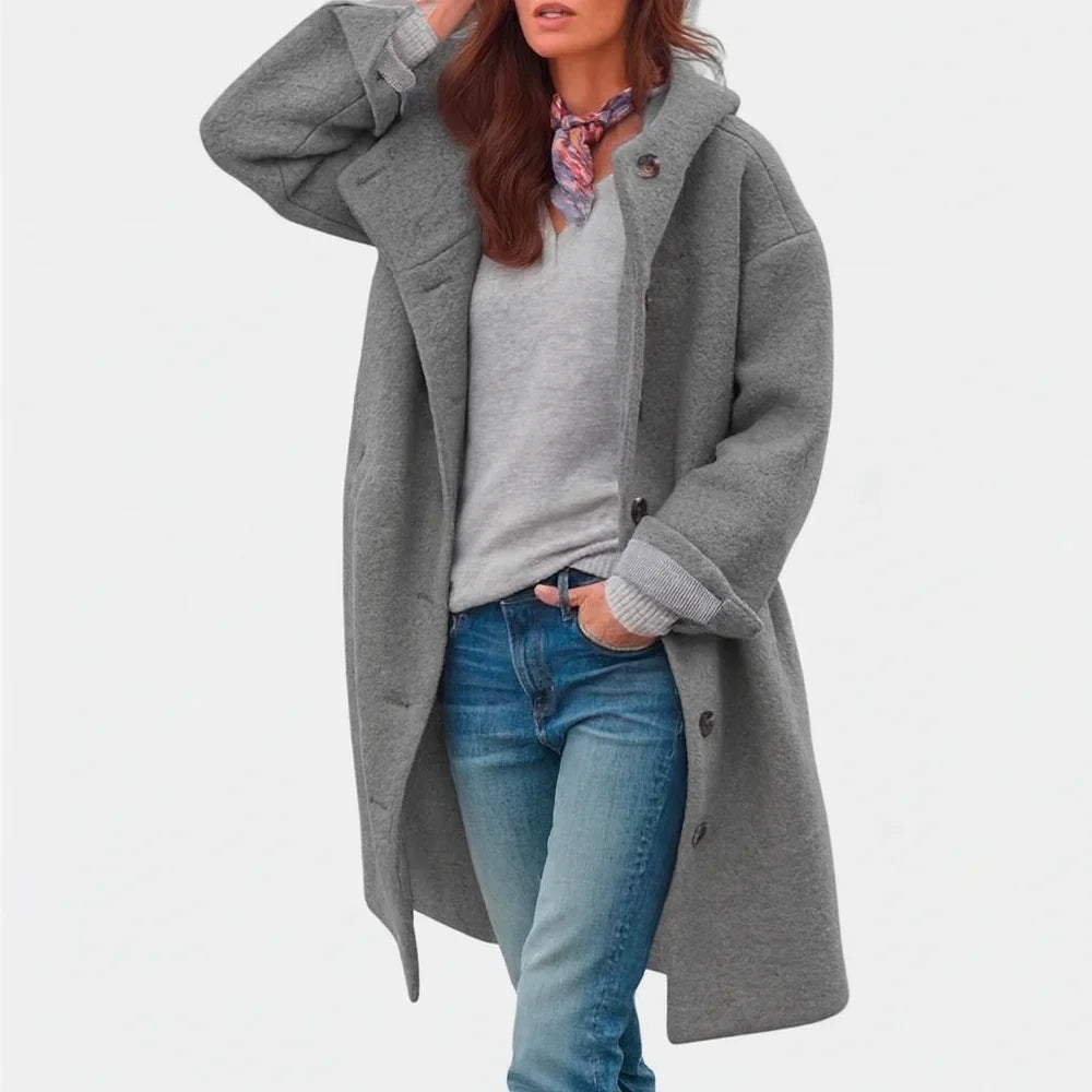 Maude | Hooded Longline Wool-Blend Coat