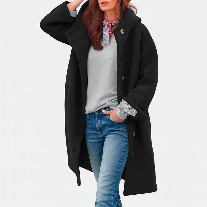 Maude | Hooded Longline Wool-Blend Coat