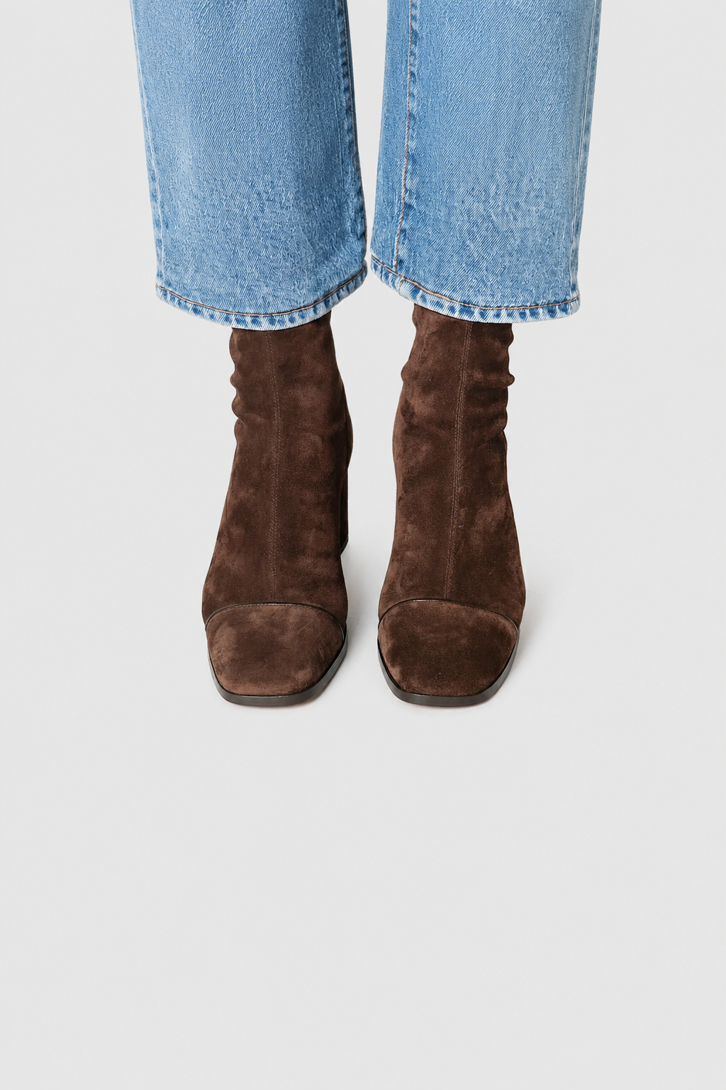 Violet Square-Toe Heeled Boots