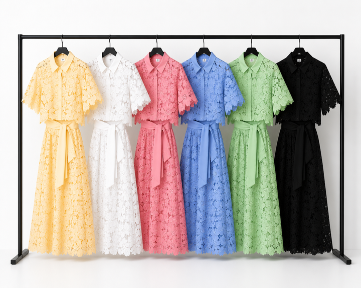 Margot – Lace &amp; Embroidered Two-Piece Set