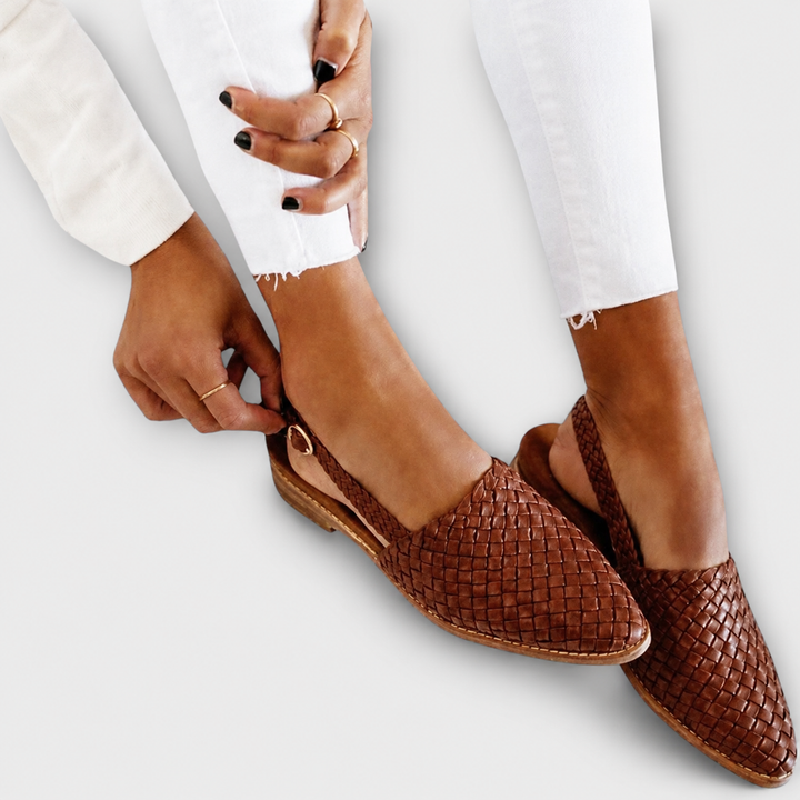 Simone Braided Back-Strap Loafers - Marron