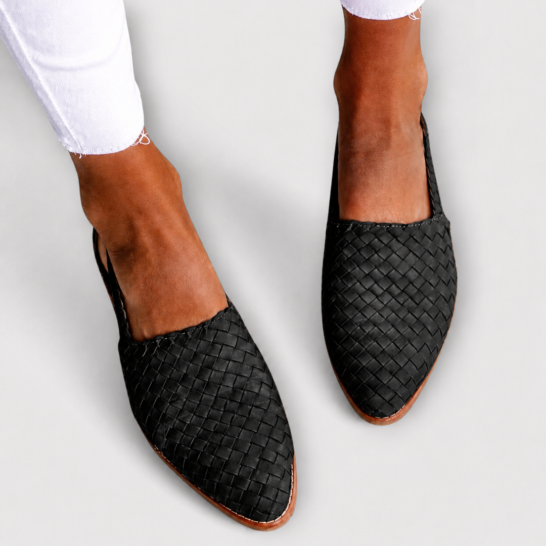 Simone Braided Back-Strap Loafers - Noir