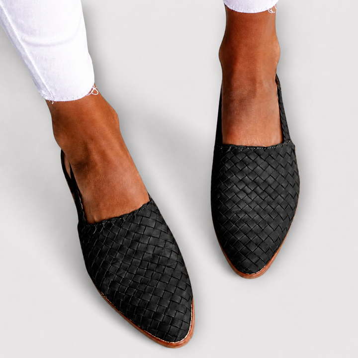 Simone Braided Back-Strap Loafers - Noir