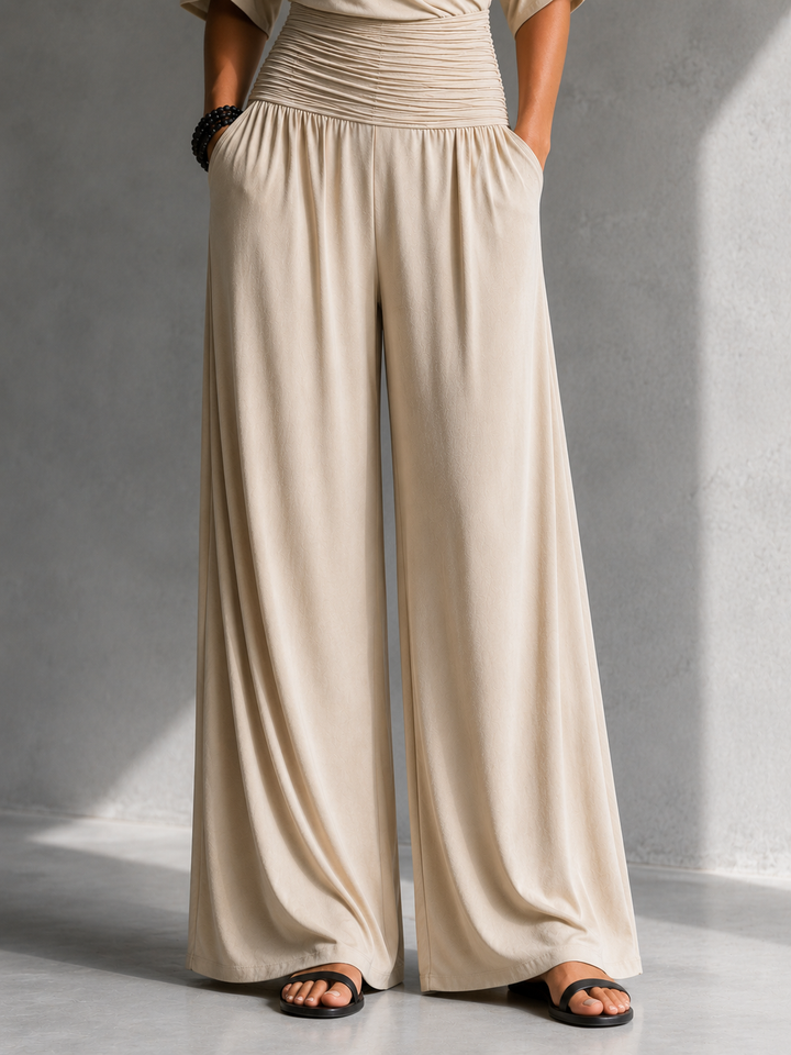 Alia – Wrap-Effect Wide-Leg Set