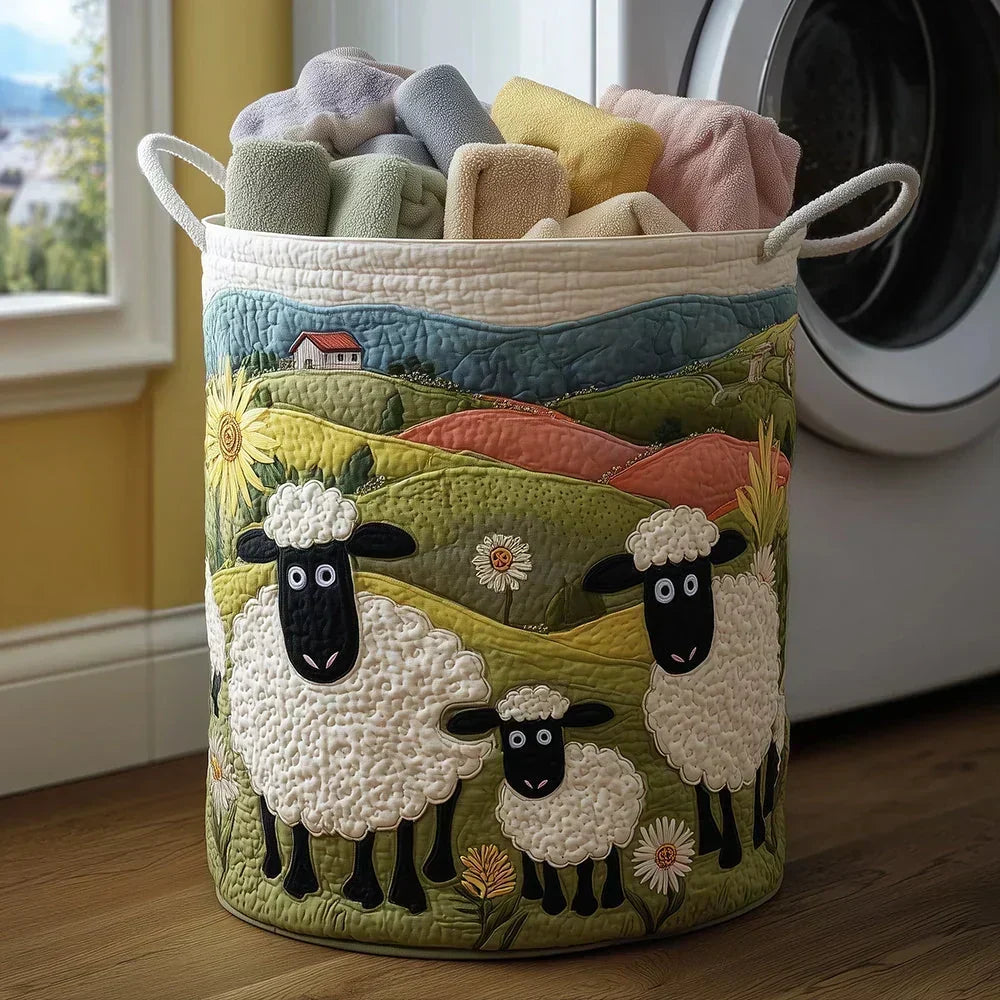 Nora Quilted Laundry Basket