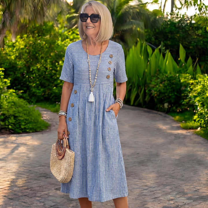 Julia Timeless Striped Midi Dress