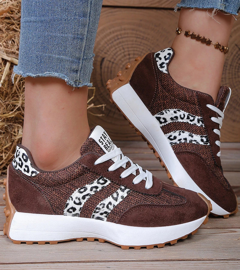 Marie Orthopedic Sneakers - Brown Leopard