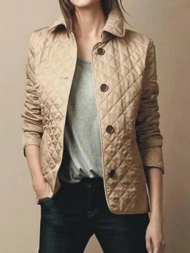 Elegant Tailored Coat - Khaki