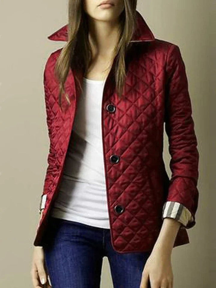 Elegant Tailored Coat - Wine Red