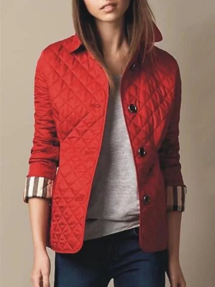 Elegant Tailored Coat - Red