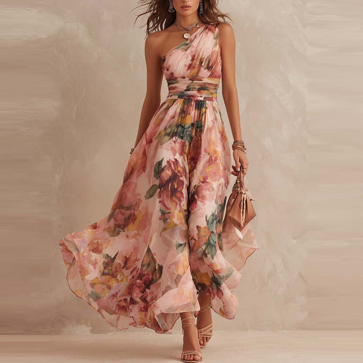 Aurora One-Shoulder Floral Dress