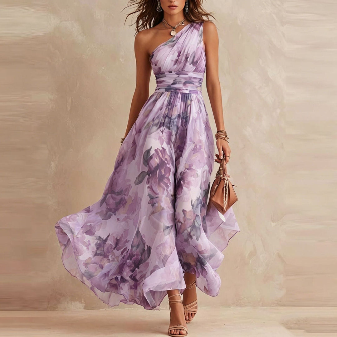 Aurora One-Shoulder Floral Dress