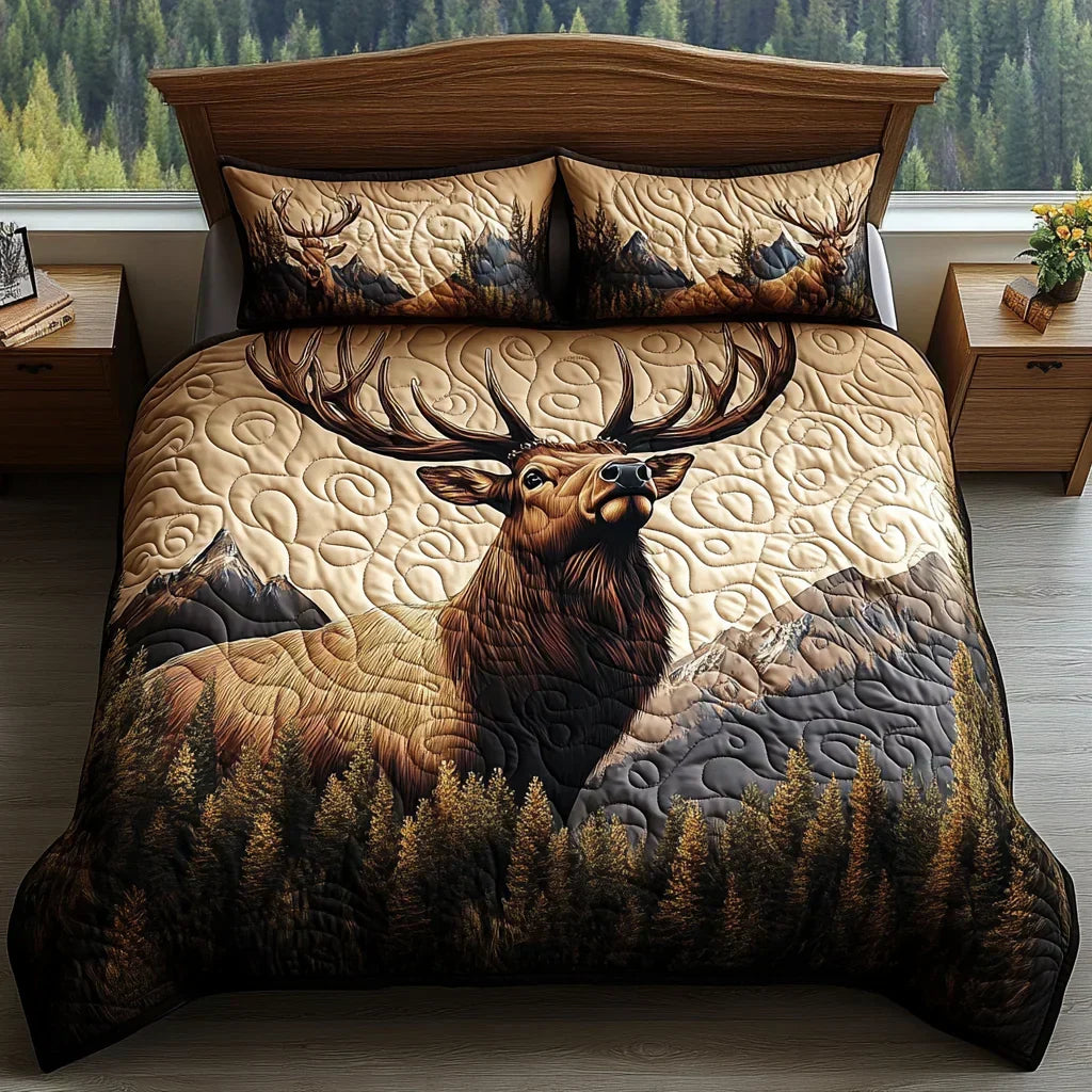 Wildlife Lodge 3-Piece Quilted Bedding Set