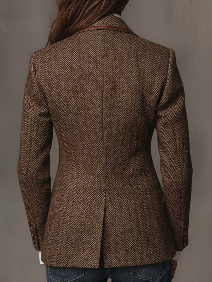 Gisèle | Chevron Print Panelled Blazer