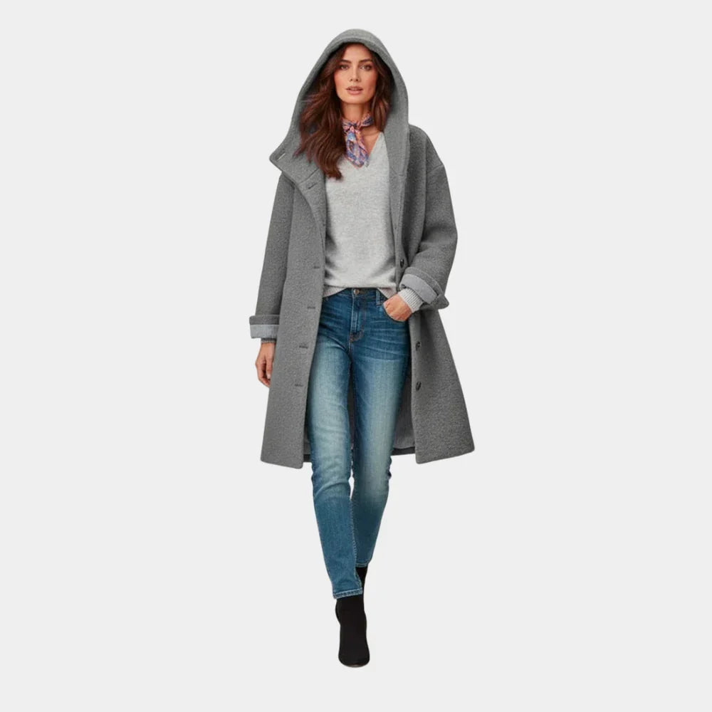 Maude | Hooded Longline Wool-Blend Coat