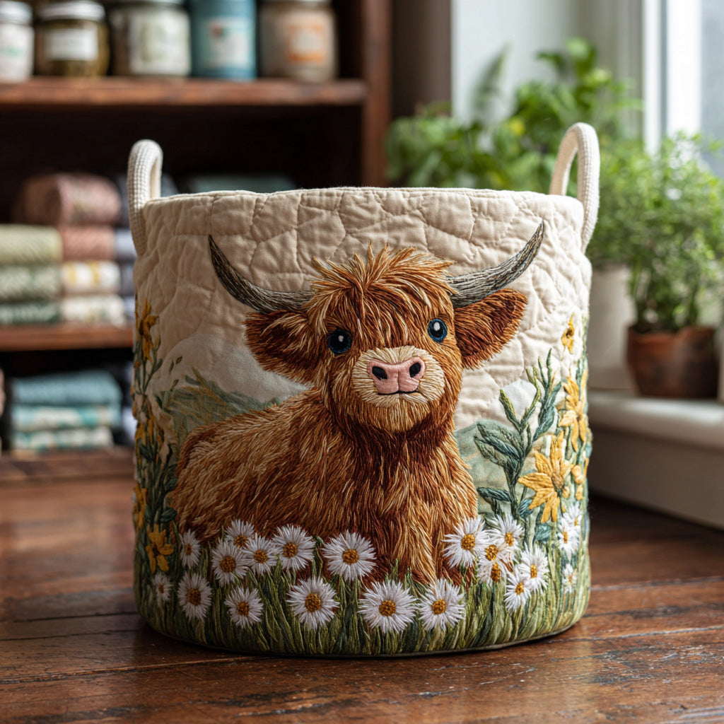 Erica Quilted Laundry Basket