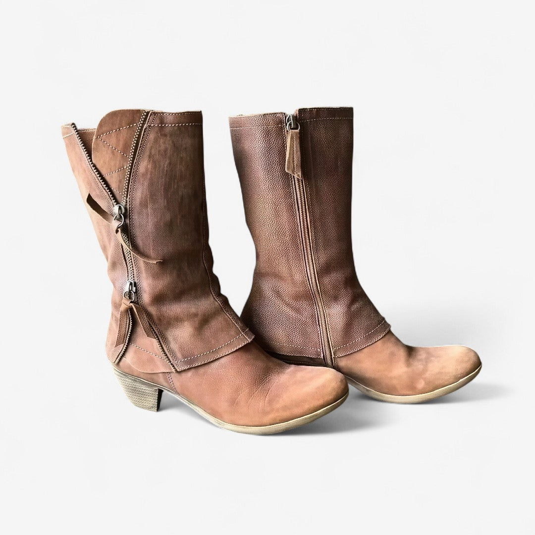 Amparo Leather Fall Boots – Tan
