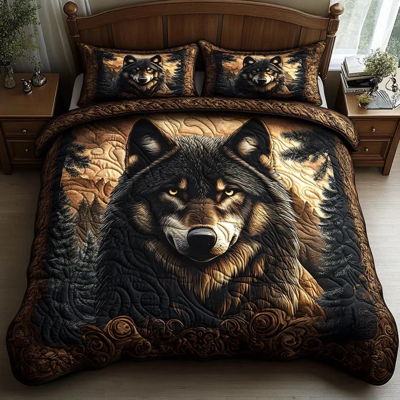 Wildlife Lodge 3-Piece Quilted Bedding Set