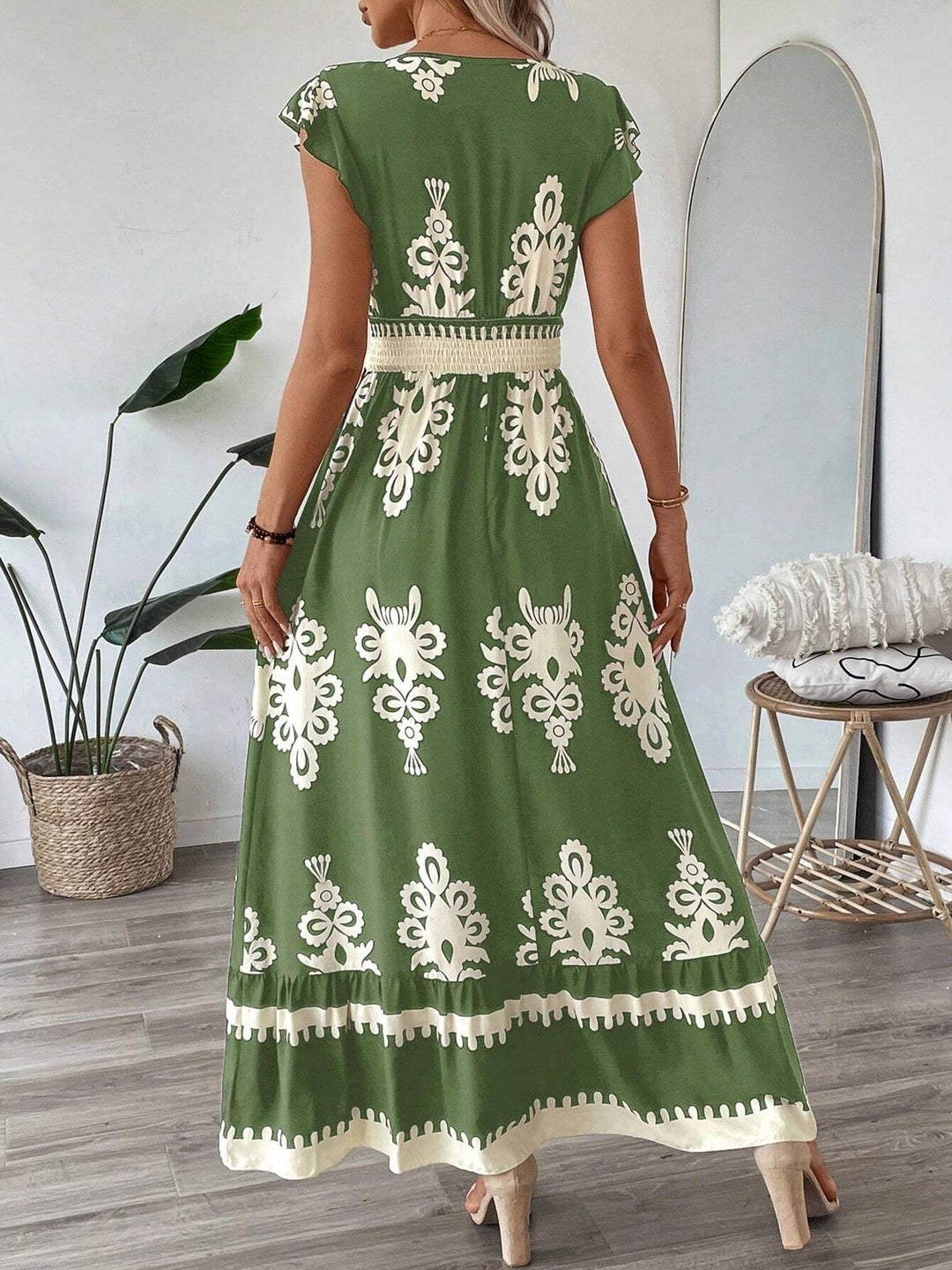 2025 cross-border Europe and the United States summer new women's clothing Amazon best selling beach skirt holiday style printed dress
