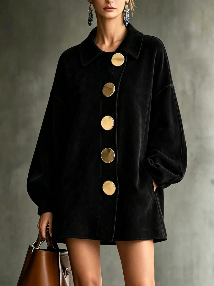 Margot Suede-Look Button Jacket