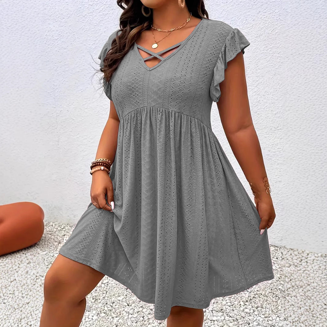 Phoebe – V-Neck Ruffle Dress