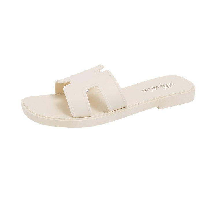 Sana Rhinestone Flat Slide Sandals