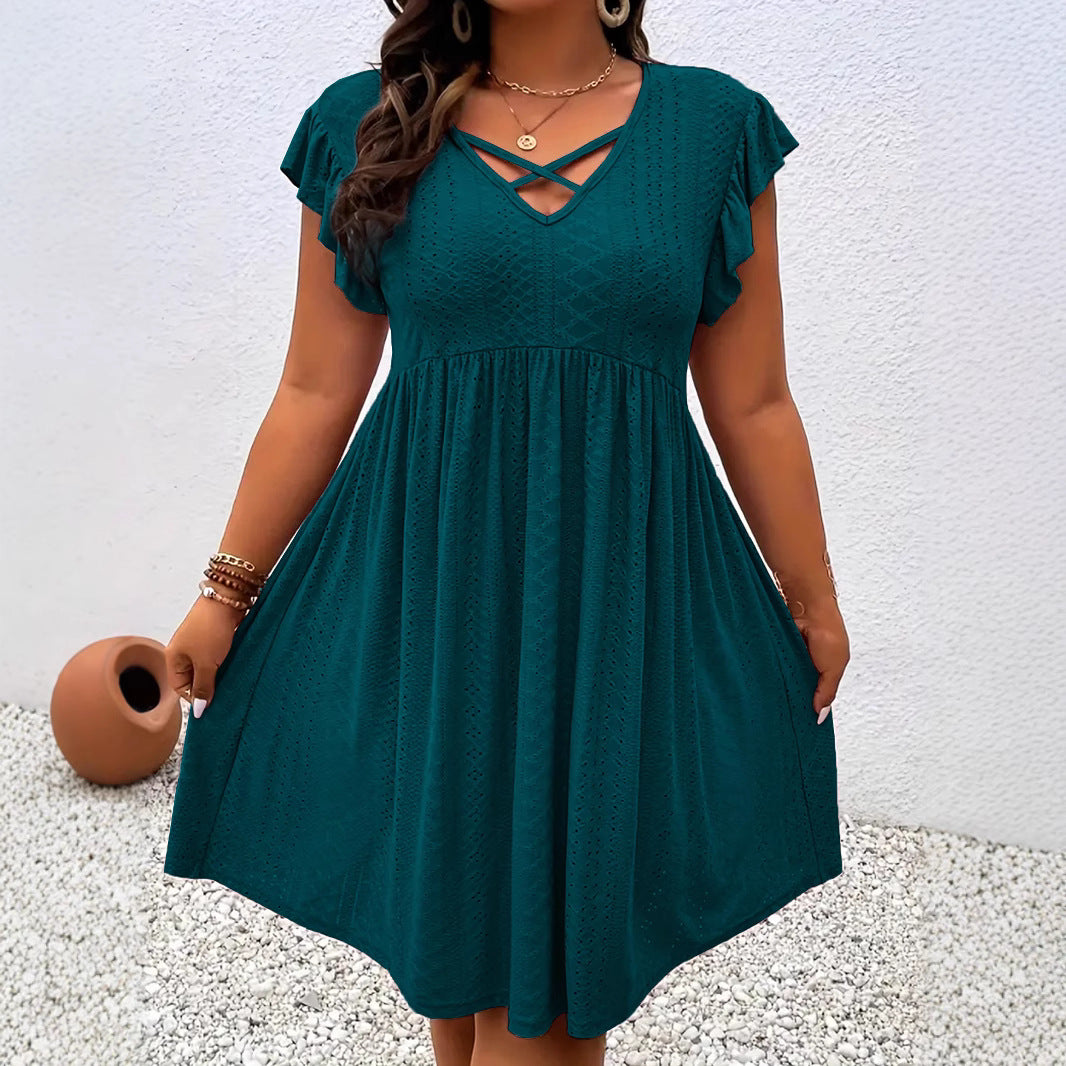 Phoebe – V-Neck Ruffle Dress