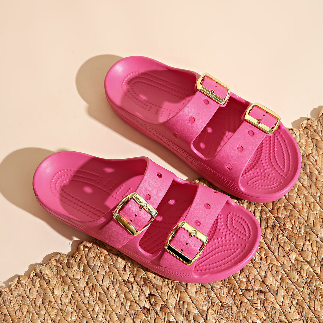Metal Buckle Slide Sandals