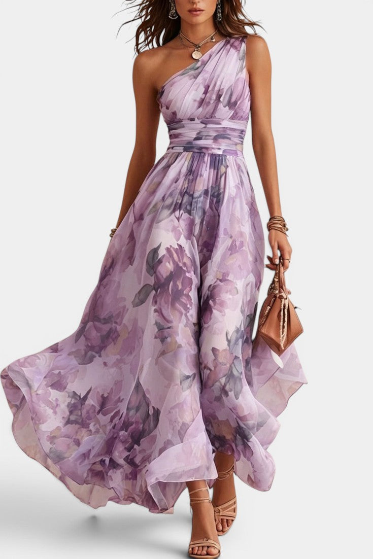 Michelle One-Shoulder Floral Maxi Dress