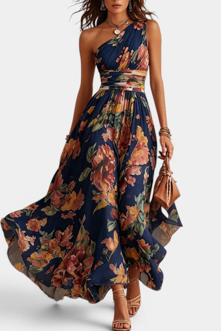 Michelle One-Shoulder Floral Maxi Dress