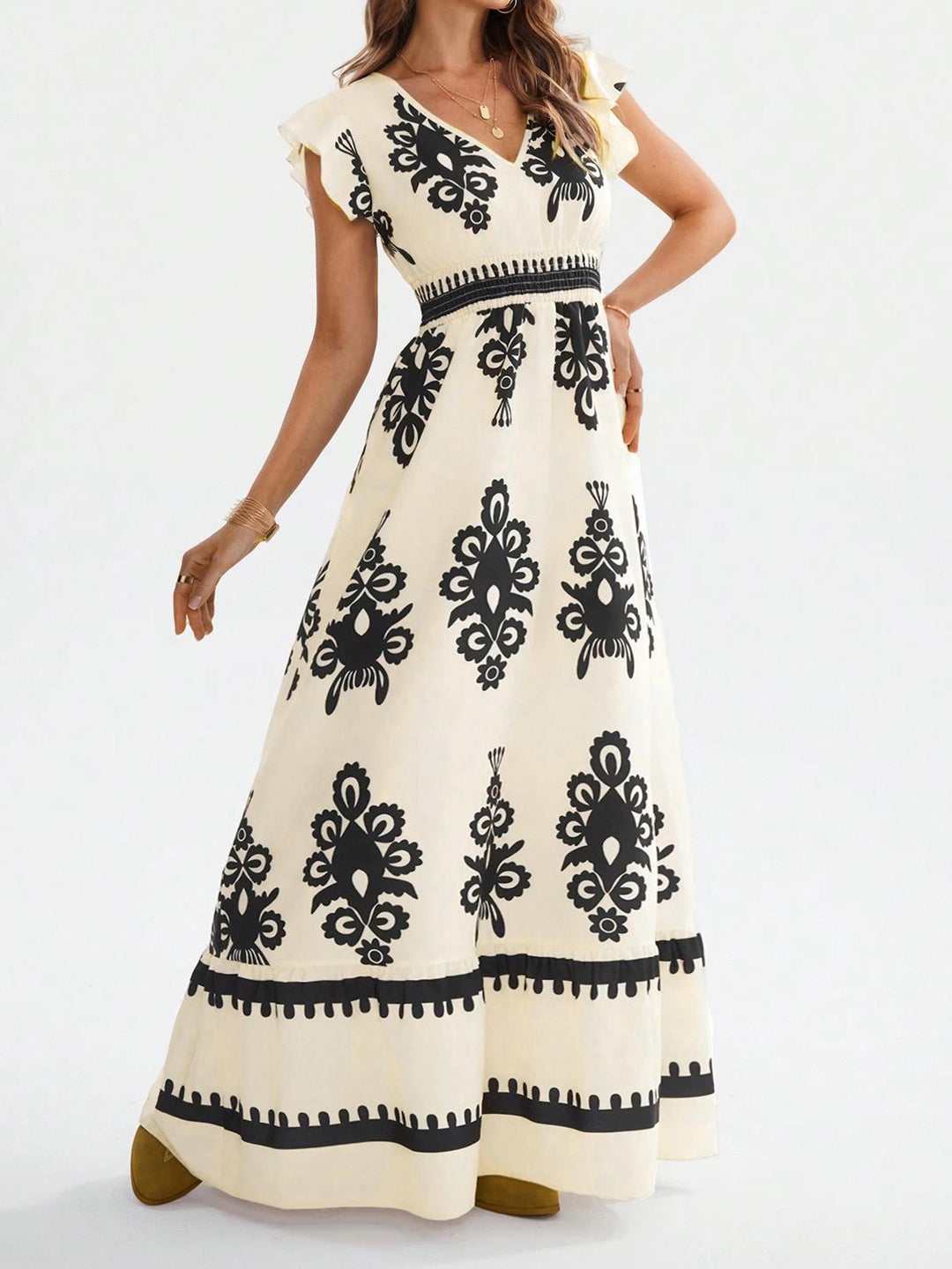 Canda Flattering Elegant Maxi Dress
