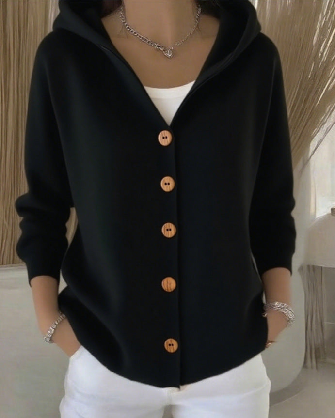 Zoé Soft Hooded Knit Cardigan