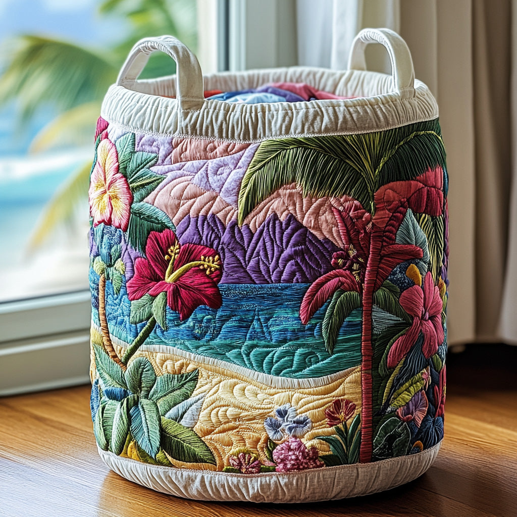 Hibiscara Quilted Laundry Basket