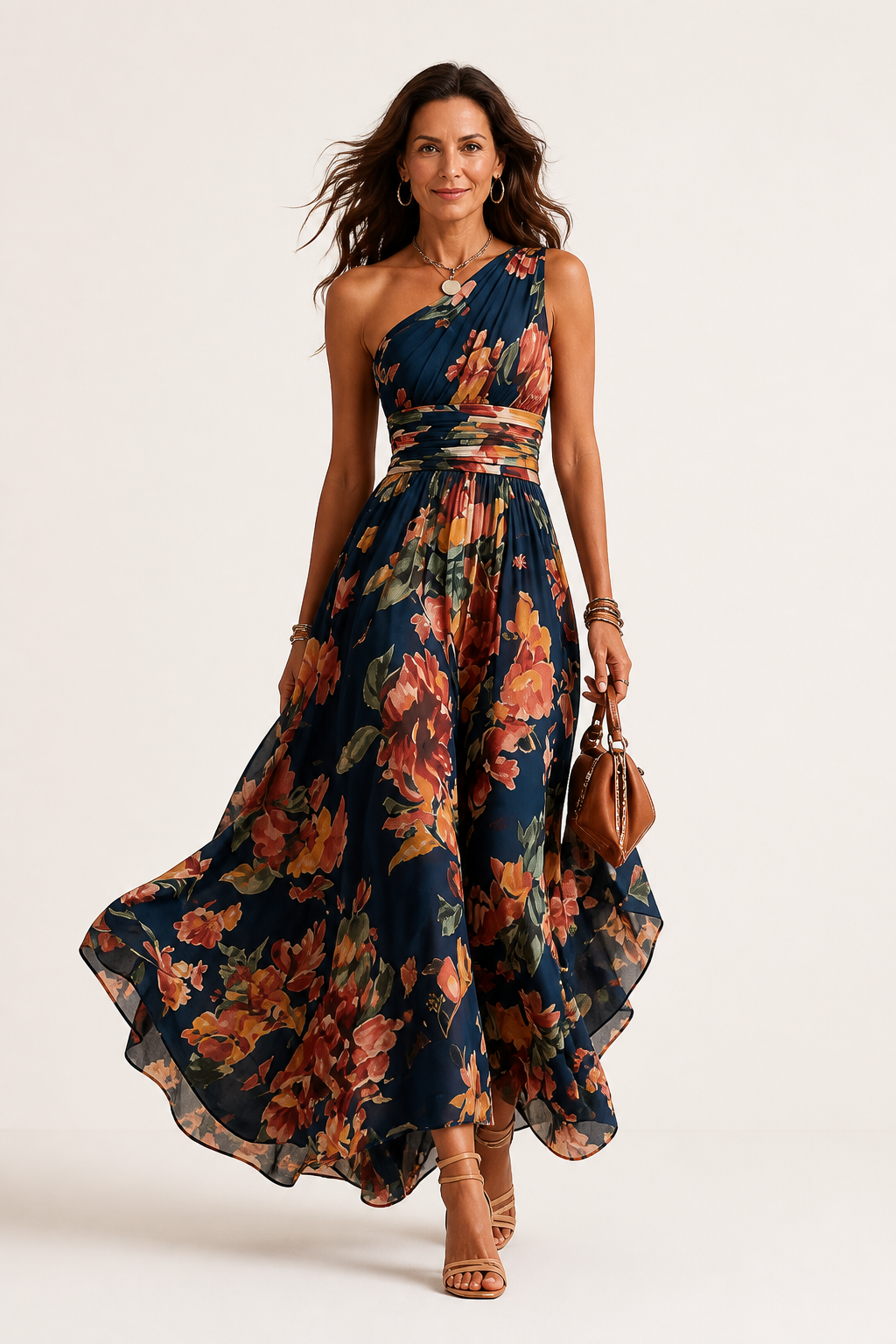 Michelle One-Shoulder Floral Maxi Dress