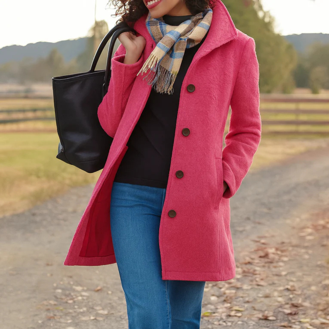 Evelyn | Classic Winter Coat with Button Placket