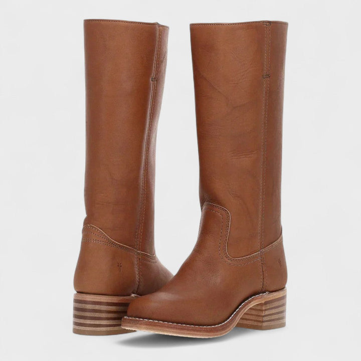 Rhonda Leather Tall Boots – Brown