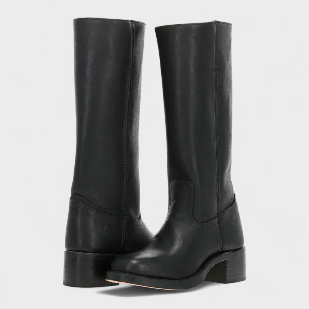 Rhonda Leather Tall Boots – Black