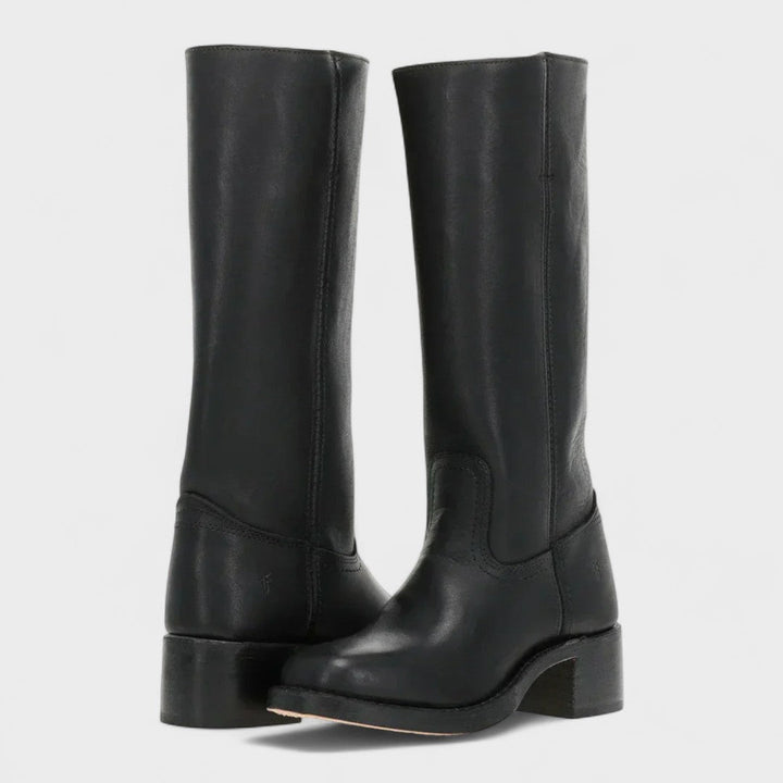 Rhonda Leather Tall Boots – Black