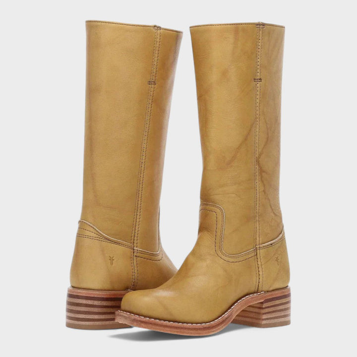 Rhonda Leather Tall Boots – Mustard