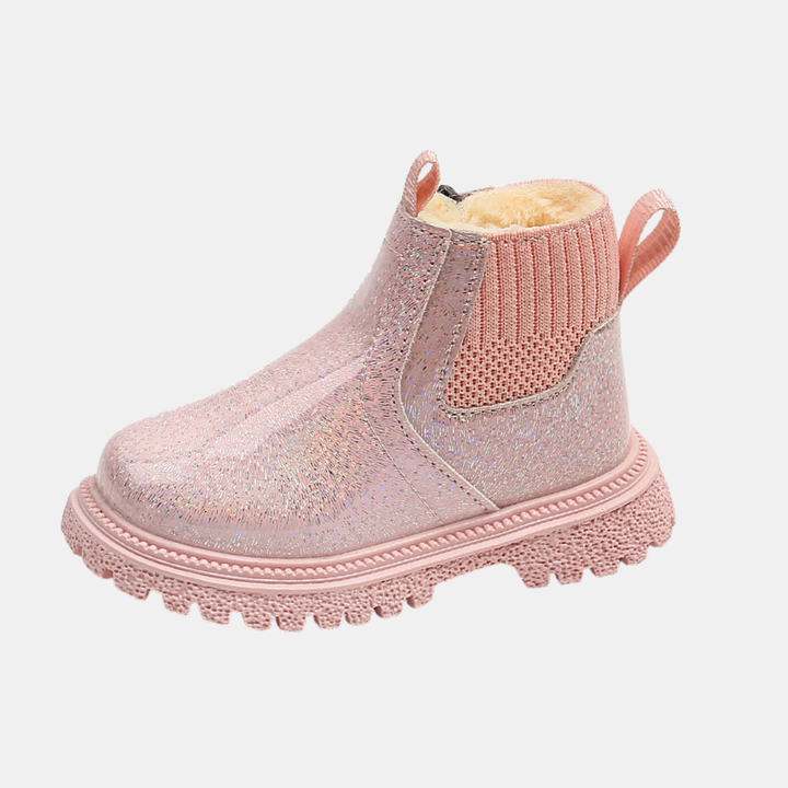 Tilly Girls' Glitter Faux Fur Lined Chelsea Boots