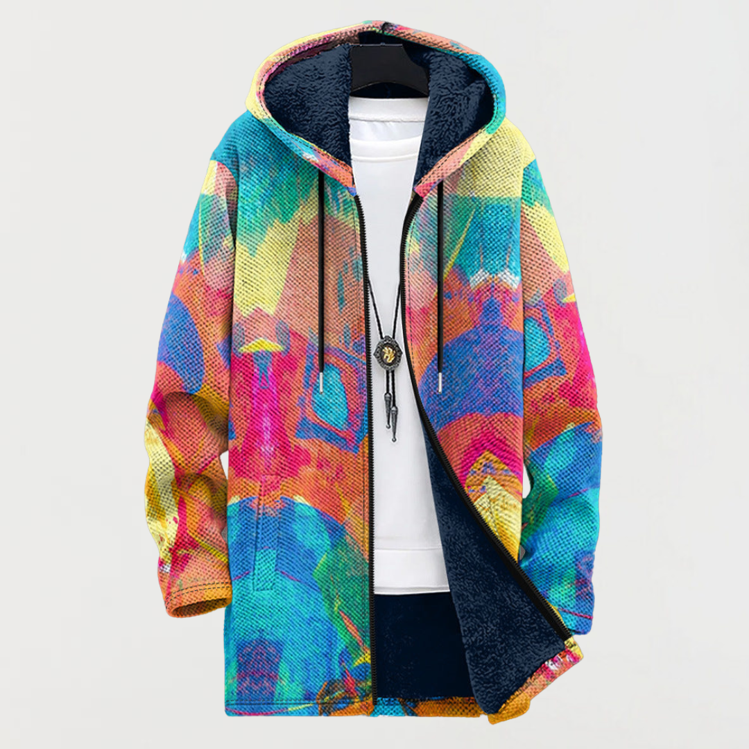 Flora | Women's Abstract-Print Hooded Coat