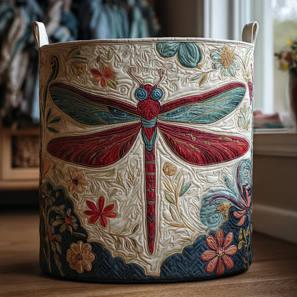 Celeste Quilted Laundry Basket