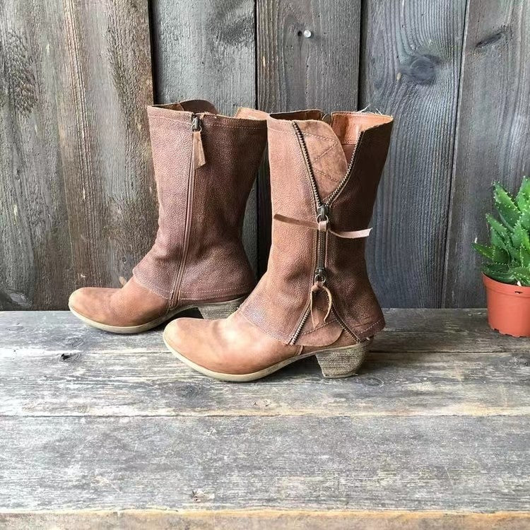 Amparo Leather Fall Boots – Tan