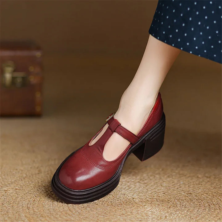 Bettina Chunky Block Heel Mary Jane Pumps