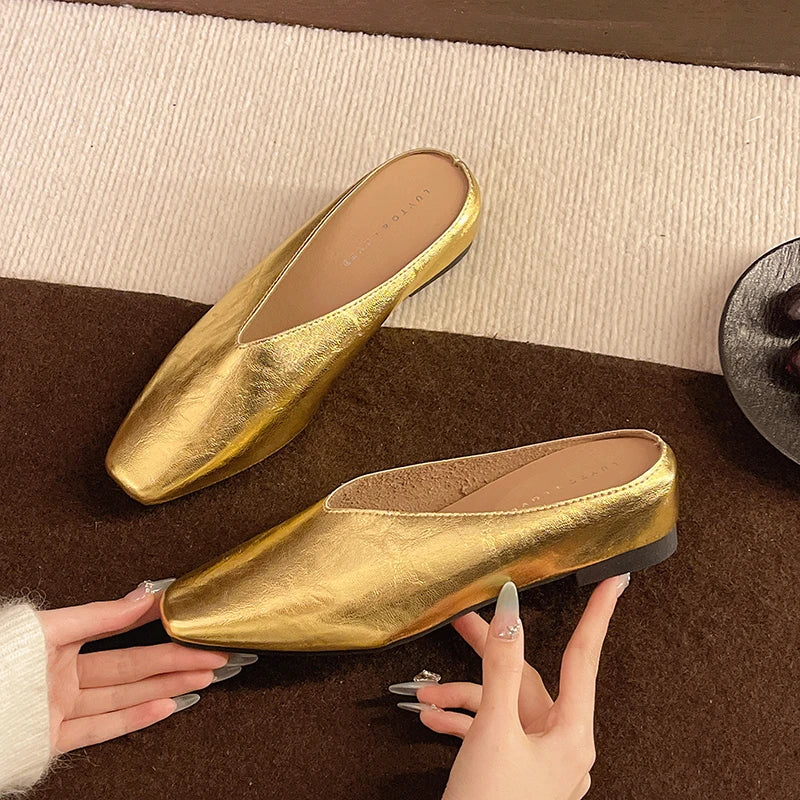 Lyra Mules - Gold