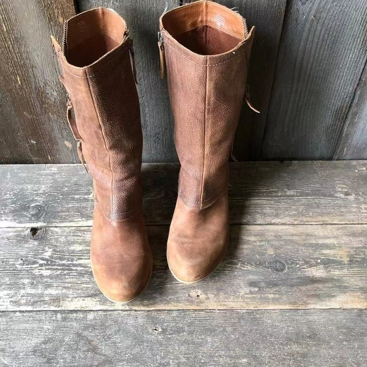 Amparo Leather Fall Boots – Tan