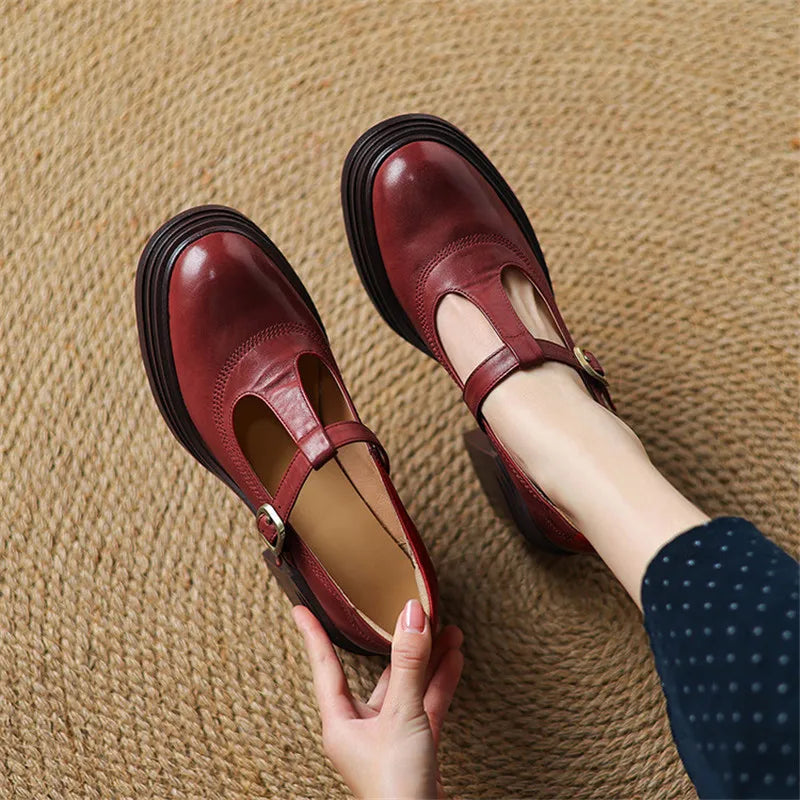 Bettina Chunky Block Heel Mary Jane Pumps