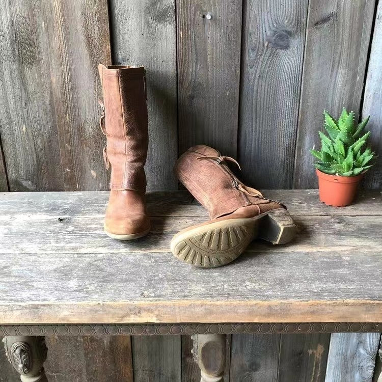 Amparo Leather Fall Boots – Tan
