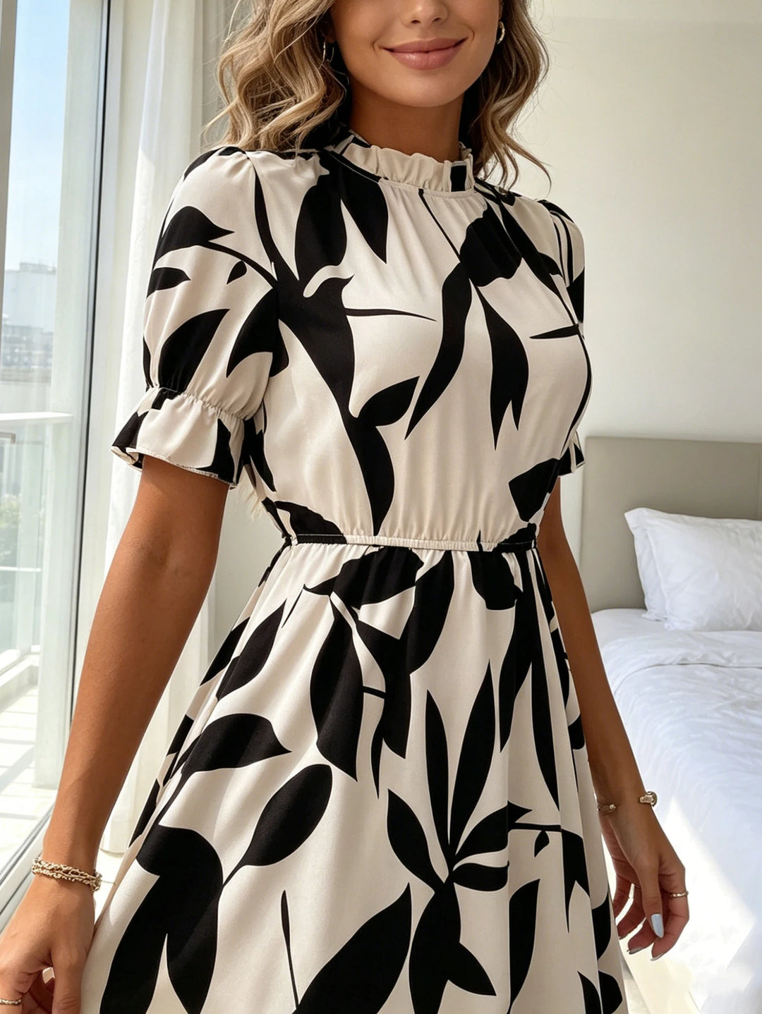 Blair – Botanical Print Mini Dress