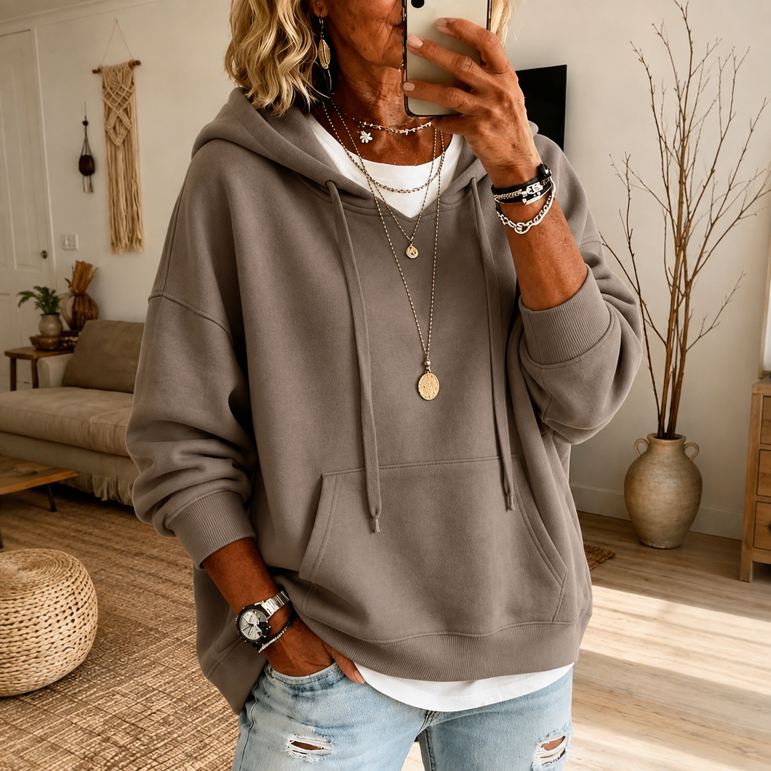 Ella Oversized Hooded Sweater – Taupe